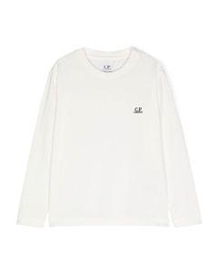 Kids футболка с вышитым логотипом, белый C.p. company