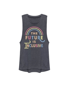 Инклюзивная футболка Junior's The Future Is Inclusive с ярким радужным текстом Unbranded