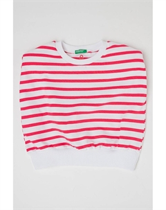 Полосатый топ с подплечниками, белый United colors of benetton