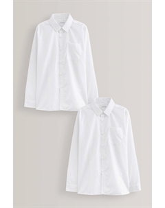 2 школьные рубашки с длинными рукавами, белый Next