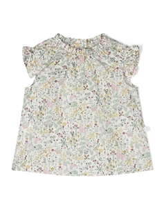 Брюки с оборками и цветочным принтом, белый Il gufo