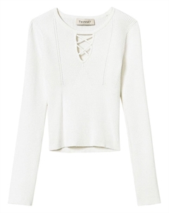 Kids свитер с перекрещивающимися ребрами, белый Twinset