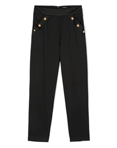 Kids зауженные брюки из вирджинской шерсти, черный Balmain