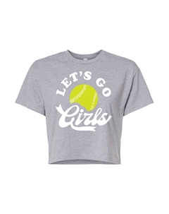Укороченная футболка с рисунком Lets Go Girls для юниоров, серый Licensed character