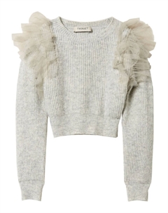 Kids джемпер с тюлем, серый Twinset