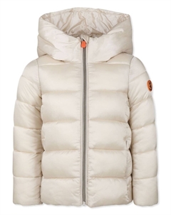 Kids куртка с капюшоном и аппликацией, нейтральный цвет Save the duck