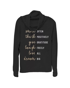 Пуловер с воротником-хомутом из списка юниоров «Улыбайтесь, часто смейтесь, любите, мечтайте о многом» Unbranded