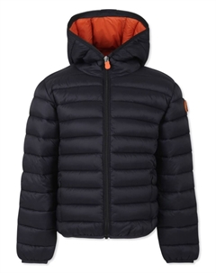 Kids куртка с капюшоном и логотипом, черный Save the duck