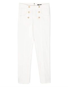 Kids брюки с тиснеными пуговицами, белый Balmain