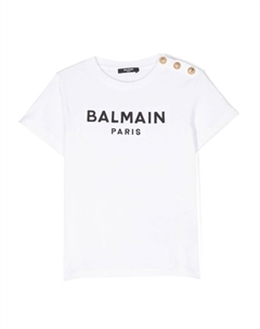 Kids футболка с вышитым логотипом, белый Balmain