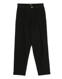 Kids брюки прямого кроя со складками, черный Balmain