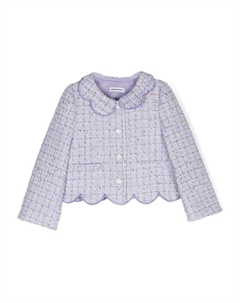 Kids твидовый пиджак с фестончатым воротником, фиолетовый Self-portrait