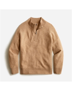 Детский кашемировый свитер с застежкой-молнией на половину длины, коричневый J.crew