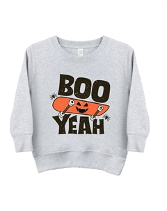 Толстовка с рисунком Boo Yeah Skateboard для малышей, цвет Heather Grey The juniper shop