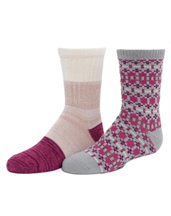 Набор из 2 пар носков Fairisle Crew для девочек Plushfill, цвет Pink Fair Isle Cuddl duds