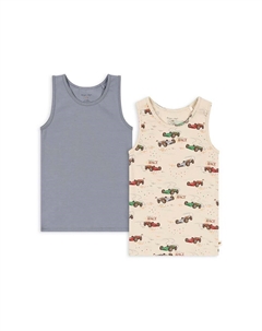 Топ для мальчика/девочки BASIC 2 PACK TANKTOP GOTS 2 шт, бежевый Konges slojd