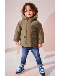 Парка с капюшоном из искусственного меха, водонепроницаемая (3 мес 7 лет), нейтральный Next