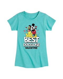 Футболка Disney's Mickey Mouse для девочек 7–16 лет Pluto Best Doggone Valentine с рисунком, синий Licensed character
