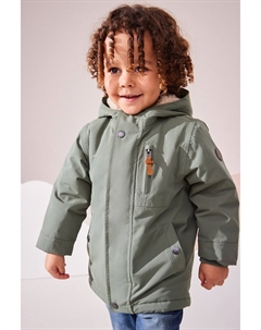 Водонепроницаемая парка с подкладкой из флиса «борг» (3 мес 7 лет), зеленый Next