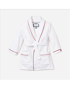 Детский фланелевый халат с кантом, белый Petite plume