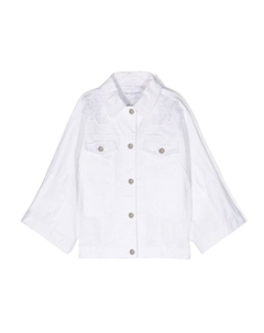 Junior куртка-рубашка с кружевом, белый Ermanno scervino
