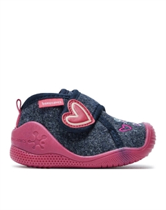 Ботинки детские текстильные на липучке с сердцем, синий Biomecanics