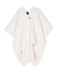 Пончо тонкой вязки с короткими рукавами, белый Fay