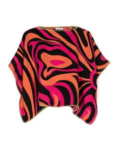 Пончо из вирджинской шерсти с абстрактным узором, розовый Pucci
