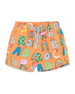 Шорты для плавания с иллюстрированным принтом, оранжевый Stella mccartney kids