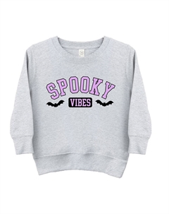 Толстовка с рисунком Spooky Vibes Bats для малышей, цвет Heather Grey The juniper shop