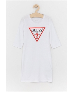 Платье из хлопка для девочки, белый Guess