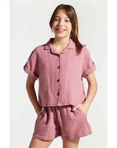 Рубашка из хлопка крокодила для мальчиков и девочек, розовый Coccodrillo