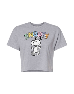 Укороченная футболка с рисунком Peanuts Snoopy для детей Junior's, серый Licensed character