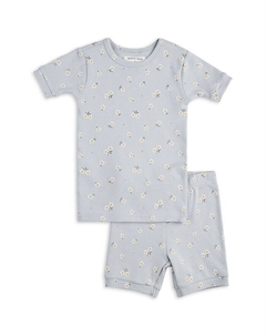 Пижамный комплект в рубчик с принтом «ромашки» для девочек petite lem — Little Kid, синий Petit lem