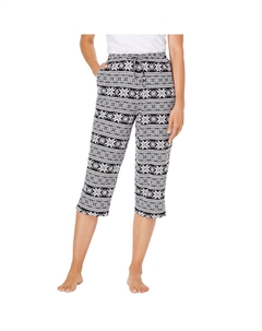 Женские трикотажные капри для сна больших размеров, цвет Black Fair Isle Dreams & co.