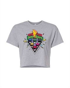 Укороченная футболка с рисунком группы Power Rangers для юниоров, серый Licensed character