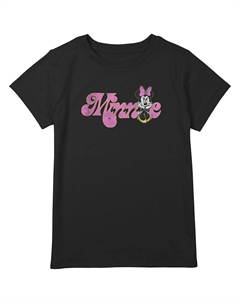 Мягкая футболка с рисунком Минни Маус для девочек, черный Licensed character