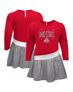 Платье из французского махрового трикотажа для малышей Scarlet Ohio State Buckeyes по душе Outerstuff