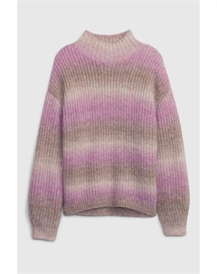 Вязаный свитер с полоской переливающихся оттенков, коричневый Gap