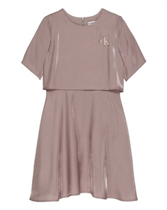 Розовое девичье платье с блестящей отделкой Jeans, розовый Calvin klein