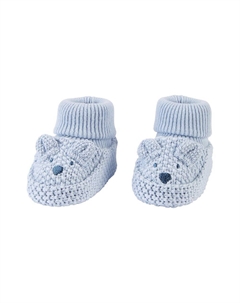 Пинетки крючком для мальчика Bear, синий Carter`s