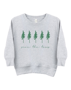 Толстовка с рисунком Save The Trees для малышей, цвет Heather Grey The juniper shop