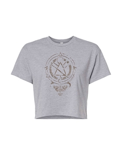 Укороченная футболка с длинными рукавами и символом моли Yellowjackets для юниоров, серый Licensed character