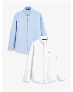 Комплект рубашек Long Sleeve Oxford, 2 предмета, синий/белый Next
