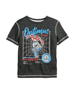 Футболка Transformers Optimus Prime для мальчиков 4–12 лет с активным рисунком и короткими рукавами, серый Jumping beans