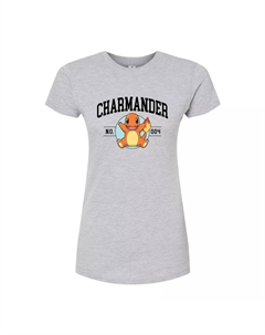 Облегающая футболка для подростков Pokémon Charmander Collegiate, серый Licensed character