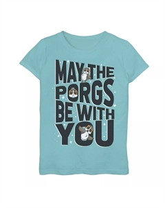 Футболка с типографским рисунком для девочек 7–16 лет «Звездные войны, пусть Порги пребудут с тобой» Star wars