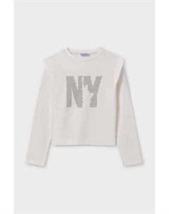 Хлопковая рубашка с длинными рукавами для мальчиков и девочек, белый Mayoral