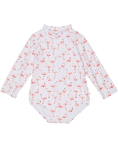 Купальник Printed Rashguard Swimsuit, белый Janie and jack