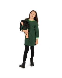 Спортивное платье для девочек и подходящее кукольное платье, зеленый Leveret